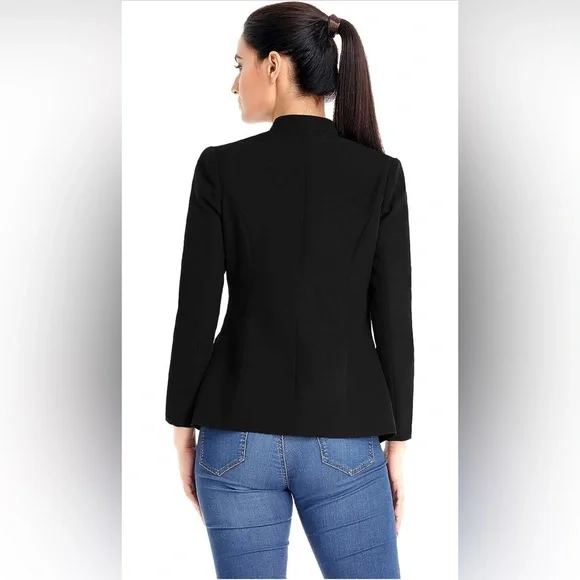 GRAPENT Women's Business Casual Buttons Pockets Open Front Blazer Suit Cardigan